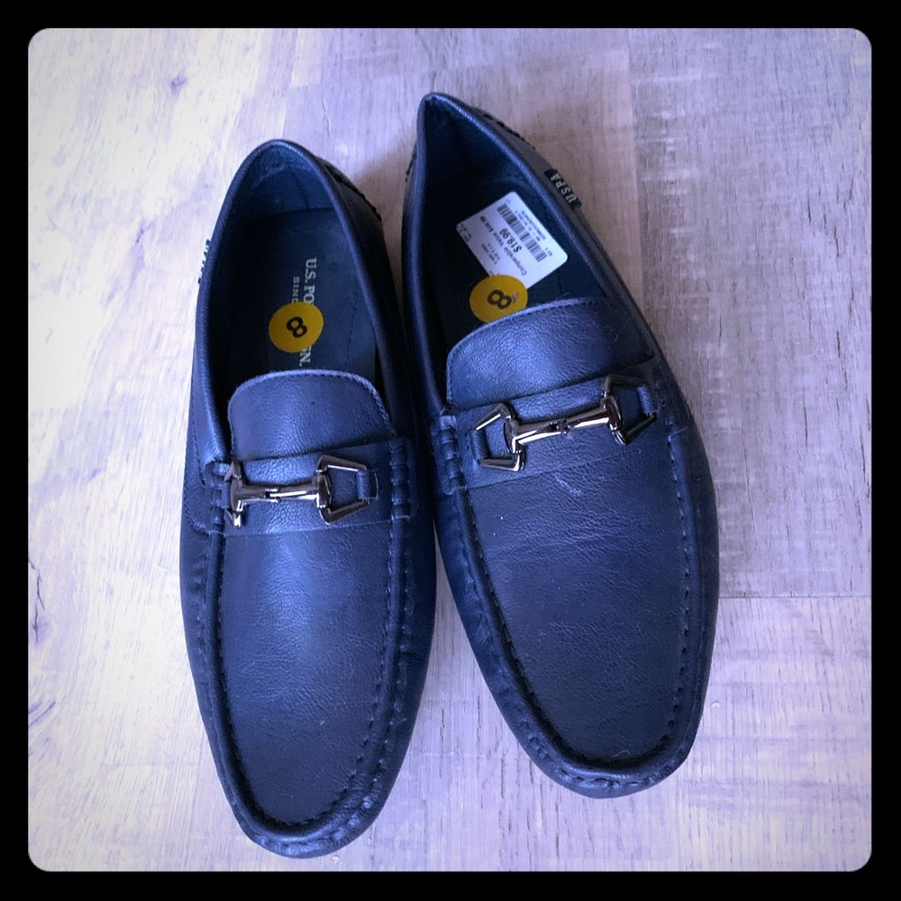 Navy Leather US Polo Loafers